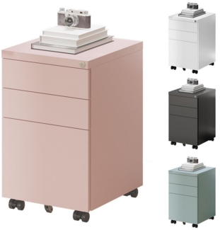 FLEXISPOT Rollcontainer Aufbewahrungsschrank, Büroschrank MIT Schloss, vormontiert, (inkl. 3 Schubladen, grundsolide Verarbeitung, Bürocontainer mit Schubladen für A4), optimal für Schreibtisch, Büromöbel, Aktenschränke, Büro-Rollcontainer