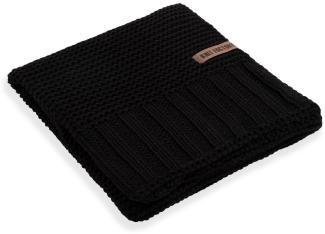 Knit Factory Vinz Decke 160x130 cm Glatt Schwarz