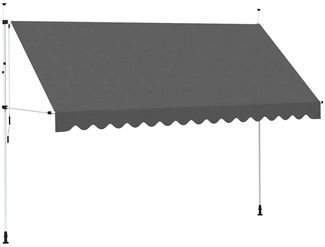 Einziehbare Markise | Außenrollo | Balkonrollo Handbetrieben 400 cm Anthrazit