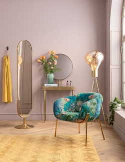 Kare Design Wandspiegel Standspiegel Curve Brass 40x170 cm