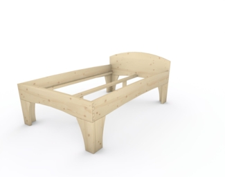 Holzbett (Fichte) "Rosi" 120 x 200 cm 58 cm mit Kopfteil Massivholzbett Bett