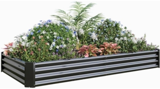 Hochbeet-Set verzinktes Metall Pflanzbeet 232x113x30 cm Gemüse Blumen Kräuter