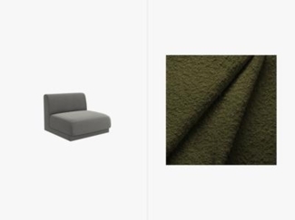 Micadoni Modul Armlos Miley Boucle Dunkel-Olivgrün