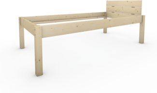 Pfostenbett Massivholzbett (Fichte) "Daybett" 100 x 210 cm 58 cm Holzbett 300kg