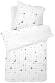 Cinderella Baumwoll Perkal Bettwäsche Origami Muster Coco 135x200 cm Grau