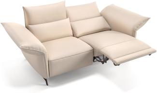 Sofanella Zweisitzer CUNEO Designercouch Leder Sofa in Creme