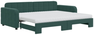 vidaXL Tagesbett Ausziehbar mit Matratzen Dunkelgrün 90x200 cm Samt 3196955