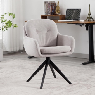 Ergonomischer Chenille Bürostuhl mit Armlehnen in Grau