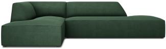 Micadoni 4-Sitzer Modular Ecke links Sofa Ruby | Bezug Green | Beinfarbe Black Plastic