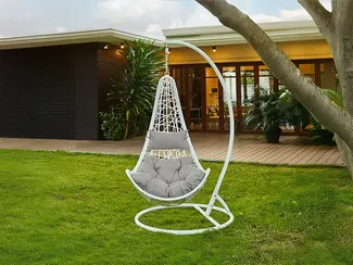 Vente-unique - OROSI Gartenmöbel zum Entspannen Harz Weiß - B 105 cm x H 197 cm x L 105 cm