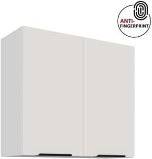 Küchen Hängeschrank 80 cm ARIA Weiss ultra matt + Weiss matt, hochwertige Fronten mit Anti Fingerprint Beschichtung Küchenzeile Küchenblock