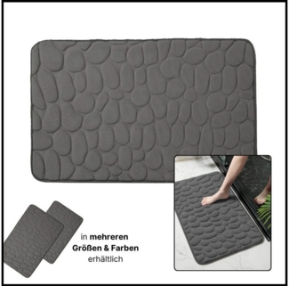 LIVINA HOME Badematte Badteppich rutschfeste Badematten, Memory Foam, Schaum Badteppich, Memory Schaum, rutschhemmend beschichtet, Steinoptik, trockene und schimmelresistente Badedecke, schnell trocknend, wasserabsorbierend, weich, Memory Foam, Schaum-...