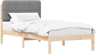 vidaXL Bettgestell mit gepolstertem Kopfteil Hellgrau 90 x 200 cm 878004