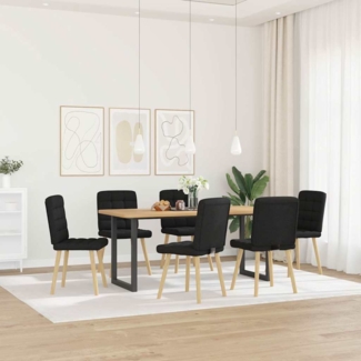 vidaXL Esszimmerstühle 6 Stk. Schwarz Stoff 3315463