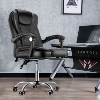 oyajia Bürostuhl PU-Leder Bürostuhl Chefsessel Gamer,Massage Ergonomischer Gaming Stuhl