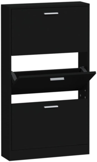 vidaXL Schuhschrank Schwarz 59x17x108 cm Holzwerkstoff 342528