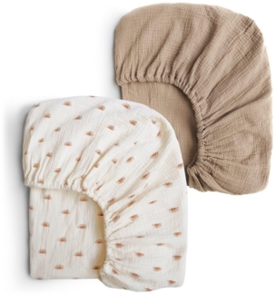 Kaket Babybettwäsche Babybett Spannbettlaken, 2er Set, geeignet für Jungen und Mädchen