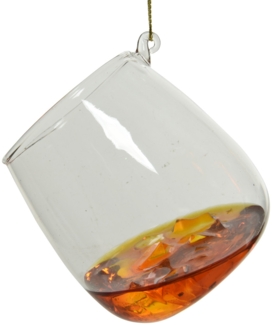 Decoris Weihnachtskugel aus Glas Likörglas 7,5 x 7 cm orange