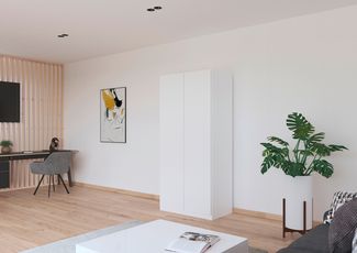 rauch Kleiderschrank, Drehtürenschrank COSTA, 2-türig, push-to-open, Alpinweiß, 91 x 197 x 54 cm