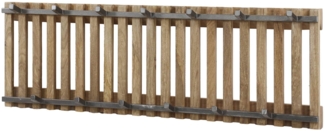 Wandgarderobe Garderobenpaneel TWEAK 13 Haken Mango Holz und Stahl
