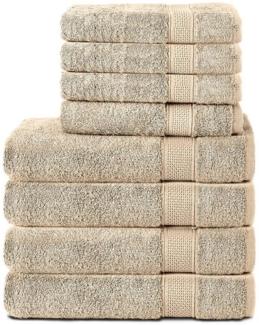 Komfortec Handtuch Set 100% Baumwolle, 4 Badetücher 70x140 und 4 Handtücher 50x100 cm, Frottee (Packung, 8-St), Badehandtuch & XXL Saunatuch, Weich, Towel, Groß