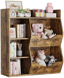 GarveeMore Kinderregal Bücherregal Kinder Spielzeugregal mit 5 Fächern 81x30x92cm