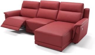 Sofanella Ecksofa MALITO Eckcouch Leder Ledersofa in Rot