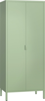 skølm 'Ituri' Kleiderschrank, Metall, 170x45x80 cm, grün, Garderobe mit 4 Fächern und 2 Kleiderstangen