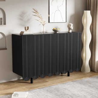 Sideboard, tropfenf?rmiges Sideboard mit geformten Tren und Pufferscharnier