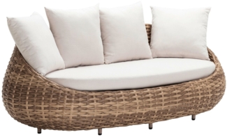 Dehner Gartenlounge-Set Lounge-Sofa Tulum, 3-Sitzer Sofa inkl. Polster, 208 x 97 x 76 cm, modernes, hochwertiges Outdoor-Sofa mit wasserabweisendem Bezug