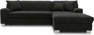 DOMO. collection Ecksofa Capri, Sofa in L-Form mit Füßen aus Chrom, Eckcouch, Polsterecke, Couch 239 x 152 x 75 cm (BxTxH), schwarz