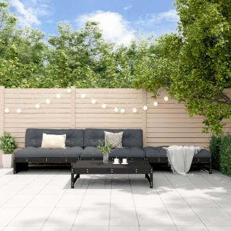 vidaXL 4-tlg. Garten-Lounge-Set Schwarz Massivholz Kiefer