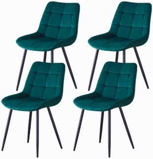 JYMTOM Esszimmerstuhl 4er-Set gepolsterte Stühle mit Rückenlehne und Metallbeinen (4 St), mit Samt-Bezug, für Bar, Küche, Esszimmer Restaurant und Schlafzimmer