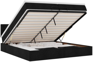 vidaXL Ottoman-Bett mit Matratze Schwarz 200x200 cm Stoff 3311652