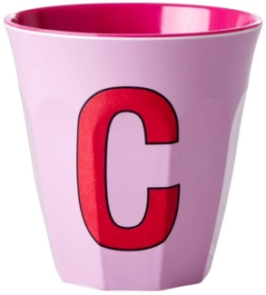 Rice Two Tone Pink Melamin Becher Buchstabe C