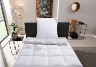 Otto Keller Daunenbettdecke + Kopfkissen Star, Decke mit Kissen, verschiedene Größen wie Bettdecke 135x200 cm, Füllung: Bettdecke: 100% Daunen, Kopfkissen: 70% Federn, 30% Daunen, Bezug: 100% Baumwolle, Bettwaren-Set, 2-tlg, allergiker geeignet (für Ha...