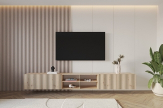 ALTDECOR Lowboard CURI (3 St, TV-Schrank, TV Möbel, TV Cabinet, Fernsehtisch hängend 3x100 cm), Fernseher schrank, TV Kommode, TV Tisch, TV Sideboard, TV Boar