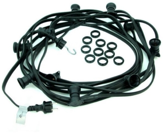 SATISFIRE Lichterkette ILLU Party Biergarten Außenlichterkette 50m schwarz 50x E27 Fassung, 50-flammig