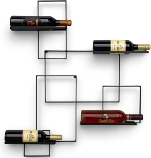 Weinregal Metall Schwarz Black Line Flaschenständer Flaschenregal Flaschenhalter Wandregal