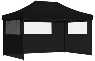 vidaXL Pop-Up Partyzelt, faltbar, Stahl / PE, Schwarz, mit 3 Seitenteilen, 315 x 440 x 292 cm