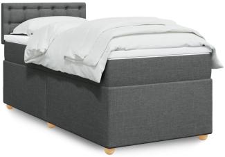 vidaXL Boxspringbett mit Matratze Dunkelgrau 80x200 cm Stoff 3288822