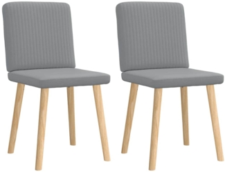 vidaXL Esszimmerstühle 2 Stk. Hellgrau Stoff 4101197