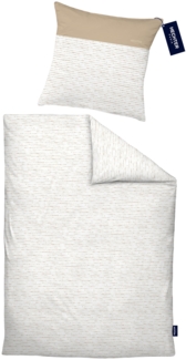 Hechter Paris Bettwäsche Renforce 0041307 QUERSTRICHE, taupe, 1x 155x220 cm + 1x 80x80 cm