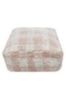 Sitzkissen Bodenkissen \"Pouffe\", 40 x 40 x 20 cm, Vichy Karo, in rose, von Lorena Canals