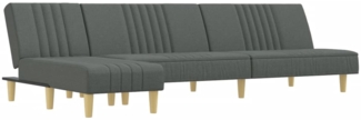 vidaXL Schlafsofa in L-Form Dunkelgrau 255x140x70 cm Stoff 3157236