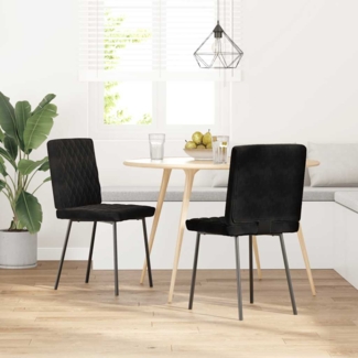 vidaXL Esszimmerstühle 2 Stk. Schwarz Samt 4101109