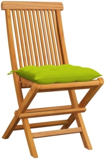 vidaXL Gartenstühle mit Hellgrünen Kissen 6 Stk. Massivholz Teak 3065616