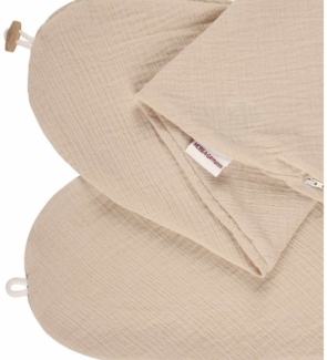 HOBEA-Germany Stillkissenbezug für Stillkissen 190cm Designs (Musselin beige)