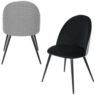 HTI-Living Esszimmerstuhl Stuhl Tampa Hahnentritt Schwarz-Weiß (Stück, 2 St), Esszimmerstuhl Designstuhl