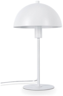 hofstein Tischleuchte moderne Nachttischlampe aus Metall in Weiß, ohne Leuchtmittel, RetroTischlampe, Ø20cm, 36cm, Schalter, 1 x E14, ohne Leuchtmittel.